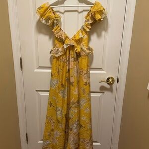 Floral Yellow Maxi Dress
